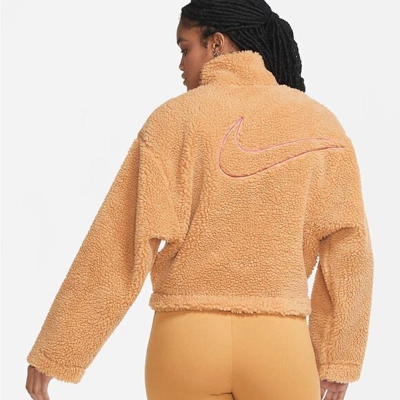 NWOT NIKE Sportswear Swoosh Sherpa Fleece Teddy Jacket CU6639 Sz XS - Picture 3 of 11